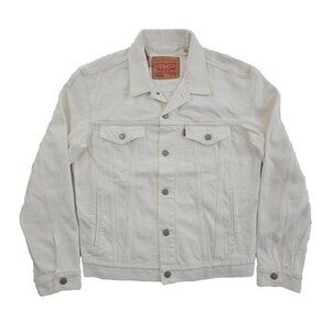 NEW Levi's Jacket Men's Size S White Denim Trucker Biker Jacket 723340292 NWT